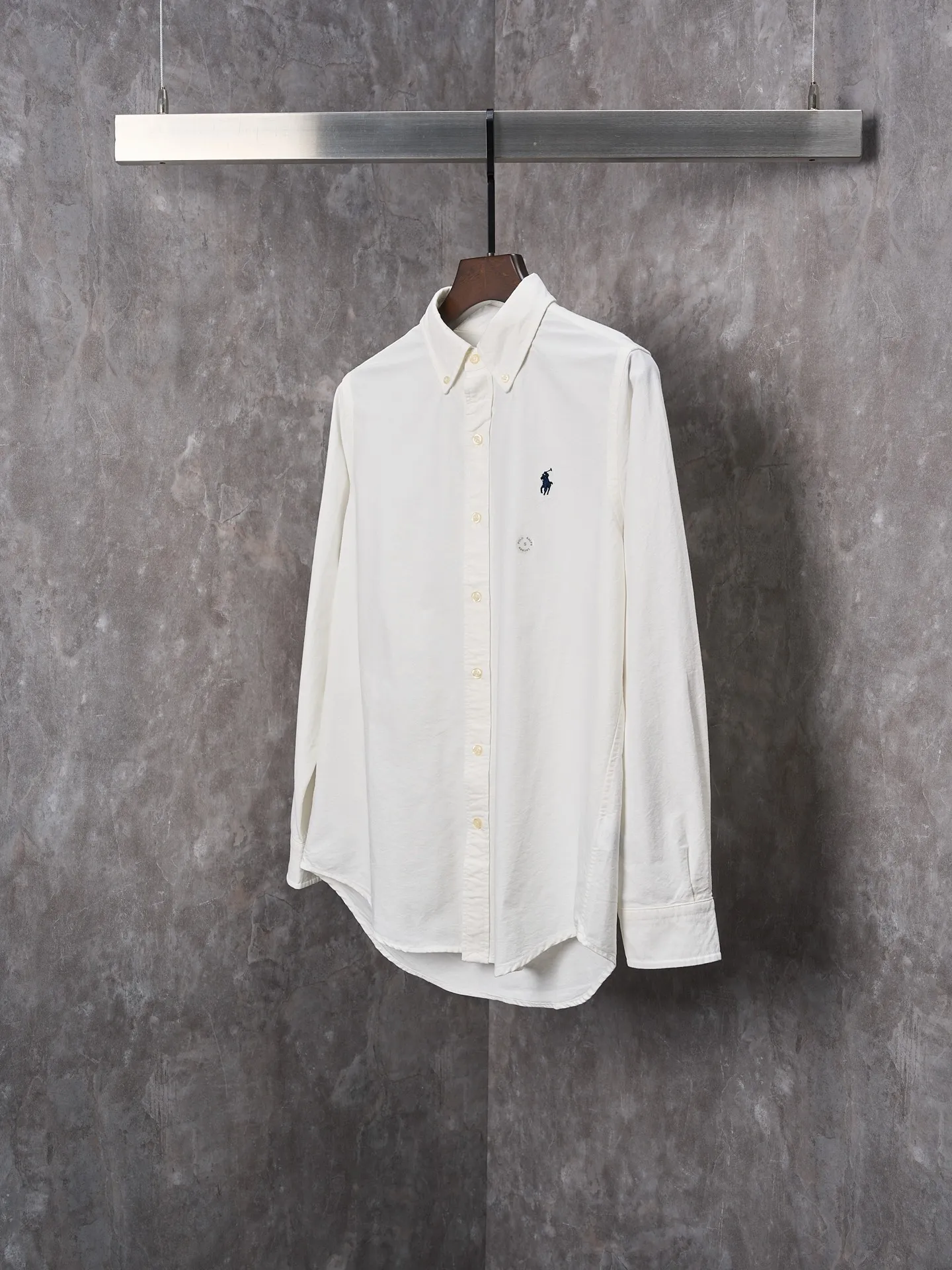 P340 Actual hanging auction】Ralph Lauren/Ralph Lauren couples must-have solid color pony embroidered cotton long-sleeved shirt [Ready stock] XS S M L XL